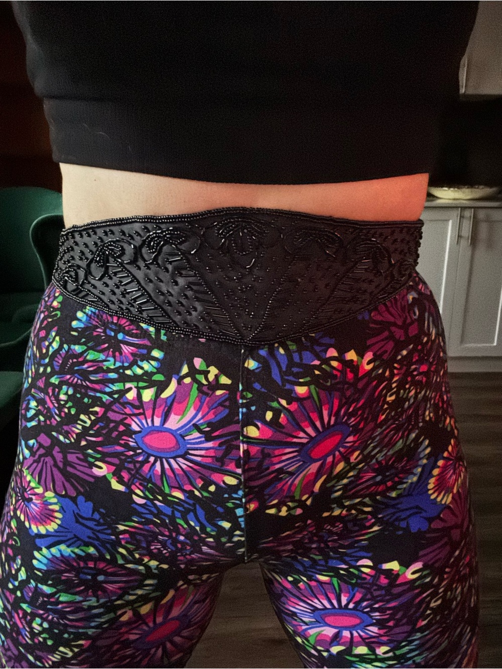 Vintage Umpire Beaded Satin Waist Belt
